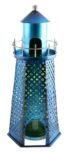 Blue Metal Lighthouse 750ml Bottle Holder - Picture 1 of 3