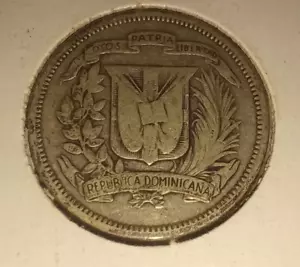 Dominican Republic Silver 1942 25 Centavos-VF - Picture 1 of 2