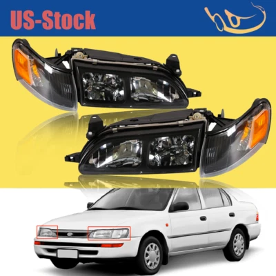 For 1993-1997 Toyota Corolla Headlights & Parking Corner Lights Left & Right - Image 1 of 4
