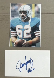 Jim Langer Autograph Index Card Hall of Fame HOF Signed Miami Dolphins Signed - Picture 1 of 1