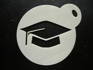 60mm graduation cap design cake, cookie, craft & face painting stencil - Picture 1 of 1