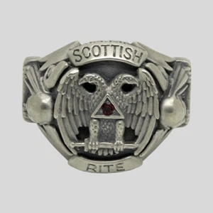 Schottischer Ritus Freimaurer Ring Sterling Silber 925 Rubin Tempelritter von UNIQABLE - Bild 1 von 12