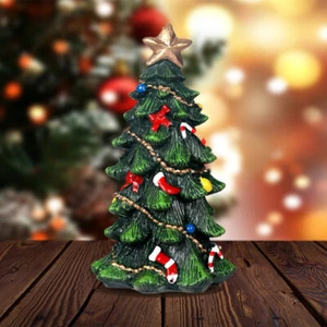 13cm Resin Tabletop Christmas Tree Glittering Sequin Mini Xmas Tree Ornaments - Picture 1 of 9