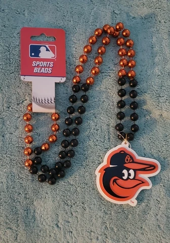 Baltimore Orioles MLB MARDI GRAS SPORT BEADS NECKLACE WITH MEDALLION Cover