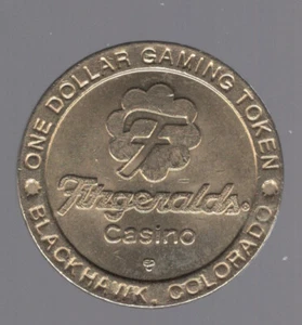 FITZERALDS CASINO $1.00 SLOT TOKEN ~ closed  ~ OB ~ 1995 BLACK HAWK, COLO  CT122 - Picture 1 of 2