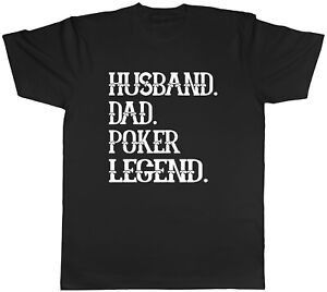 Mąż Tata Poker Legend Męska koszulka Full House Royal Flush Bluff prezent