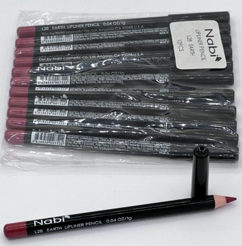 LÁPIZ DELINEADOR DE LABIOS NABI L28 TIERRA 0,04 OZ PAQUETE DE 12 Foto 1 de 1