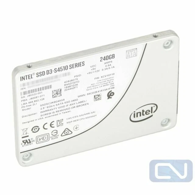 Intel SSD D3-S4510 Series 240GB, 2.5in SATA 6Gb/s, 3D2, TLC - (SSDSC2KB240G8)