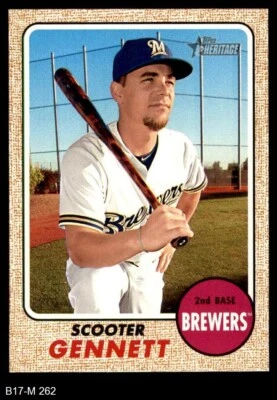 2017 Topps Heritage #262 Scooter Gennett Brewers 8 - NM/MT - Image 1 of 2