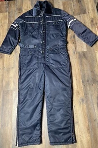 Sears VTG Work Outwear SZ M (38/40) Black Insulated Winter Overalls - Picture 1 of 9
