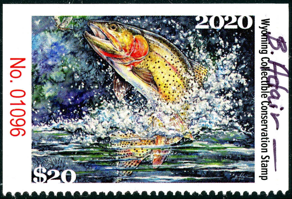 WYOMING #37 2020 STATE CONSERVATION / DUCK STAMP ARTIST SIGNED by Bill Adairid - Image 1 of 1