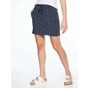 NUEVO CON ETIQUETAS Athleta Stripe Midtown Skort Azul Marino Pin Rayas Talla 2 Embalable Absorbente - Imagen 1 de 10