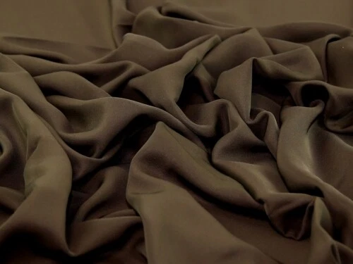 Minerva Nida Polyester Crepe Fabric Chocolate - per metre