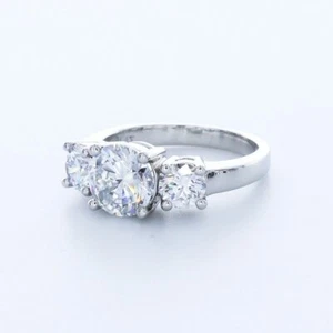 4.8CT LAB-CREATED DIAMOND D/VS1 ROUND CUT PLATINUM PRONG CLASSIC ENGAGEMENT RING - Picture 1 of 3
