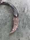 Affordable Fashionable Pewter Tribal Art Neclace Curved Pendant