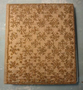 Vintage Pottery Barn Glass Bead Covered Gold Vintage Snowflake Photo Album - Picture 1 of 7