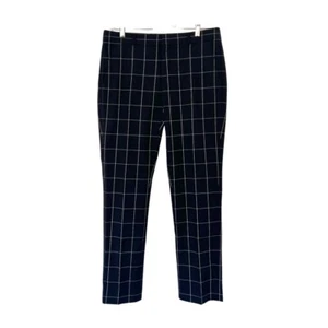 NWT Banana Republic Ryan in Black Windowpane Plaid Straight-fit Pants Size 6 - Picture 1 of 9
