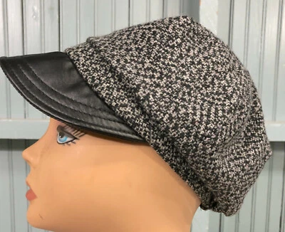 Goorin Bros Faux Leather Brim Wool Blend Unisex Houndstooth Hat Cap O/S 58-59cm - Image 1 of 4
