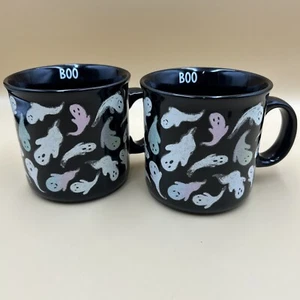 NEW Set Of 2 Halloween Ghost Mug Glow In The Dark 19 Oz CUPCAKES & CASHMERE - Picture 1 of 5