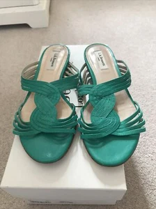 L k bennett zapatos de cuero verde talla 37 4 - Imagen 1 de 5