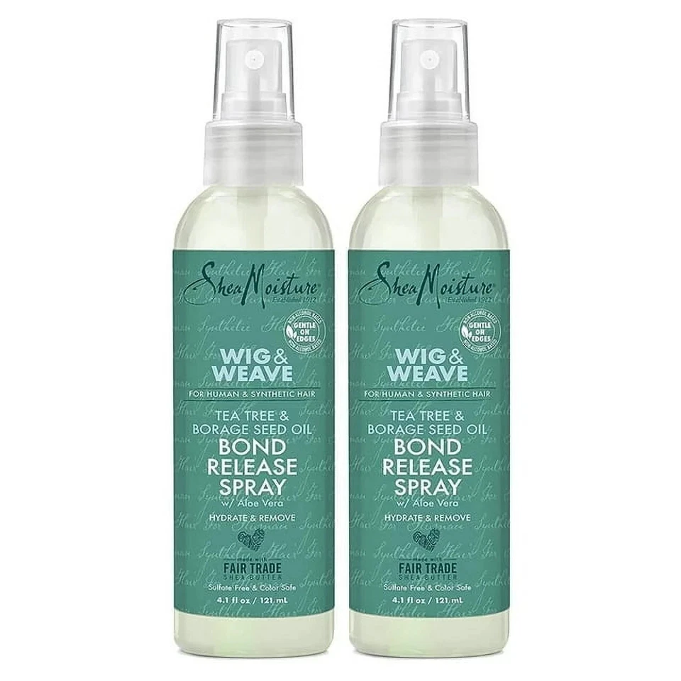 乳木果保湿粘合释放头发喷雾适用于假发和编织:软化2瓶 — 第 1/1 张图片