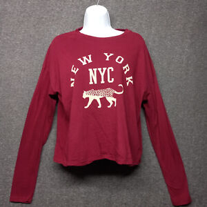 Treasure & Bond long sleeve shirt - Women's size XS - Red, New York, NYC leopard
