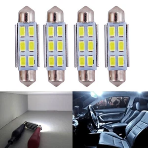 4x 4210 42mm Festoon LED Bulb Canbus Bright SMD 5730 Interior Dome Light White - Foto 1 di 8