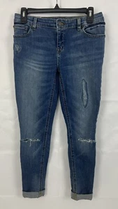 Polo Ralph Lauren Jemma Super Skinny Girls Blue Jeans Size 16 Distressed - Picture 1 of 9
