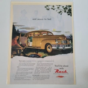 1947 Vintage Nash Motors Print Ad "And so-o-o to bed" - Picture 1 of 3