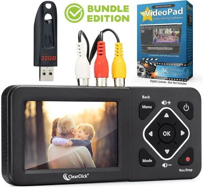ClearClick Video to Digital Converter 2.0 Second Gen VHS Camcorder Tapes Bundle - Image 1 of 4