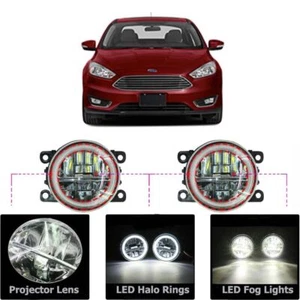 LED Fog Light Kit Angel Eye Rings DRL Daytime Running Lamp Fit For Ford Focus - Picture 1 of 12