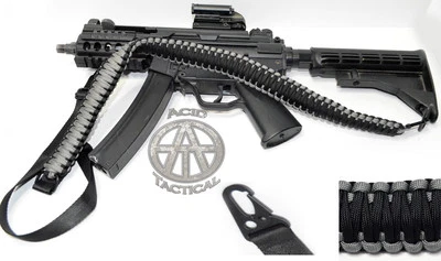 ACID TACTICAL Tactical 550 Paracord Rifle Gun Shotgun Paintball 2 Point Sling (Grey / Black)