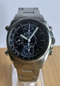 SEIKO 7T32-9000 SUS SCFL015 Blue Dial Alarm Chronograph Telemeter - Picture 1 of 13