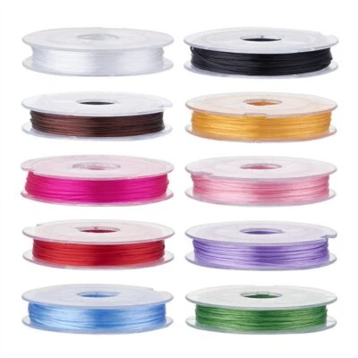 Bobine de fil Nylon Elastique 0,8mm Couleur au Choix environ 10m creation bijoux