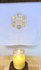 PLATO SEDER PASCUA DISEÑADO PARA CASA MÁQUINA HECHA A MANO BORDADO TOALLA DE COCINA  - Imagen 1 de 2