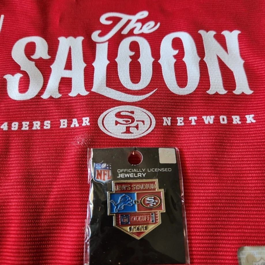 49ERS VS DETROIT LIONS GAMEDAY PIN  9 16 2018 LEVI STADIUM HOLY GRAIL - Image 1 of 1