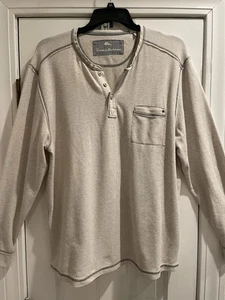 Tommy Bahama Island Thermal Henley Shirt. Pima Cotton. 3 Button. Men’s XL. - Picture 1 of 19