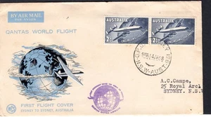 AUSTRALIA: QANTAS FFC, FIRST ROUND THE WORLD SYDNEY TO SYDNEY FLIGHT. - Bild 1 von 1