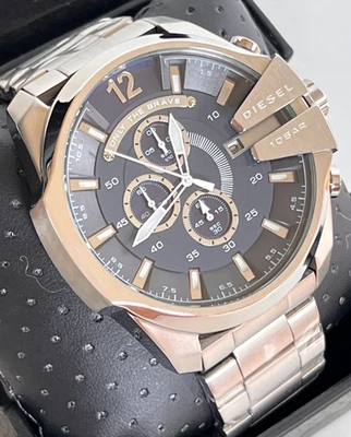 Diesel DZ4417 Mega Chief Chronograph 51mm Men's S/Steel Watch BNWT Gift Box $270 - Image 1 of 4