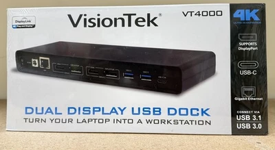 VisionTek VT4000 USB-C Docking Station - Dual 4K Displays - 6 x USB 3.0 / 901005 - Image 1 of 2