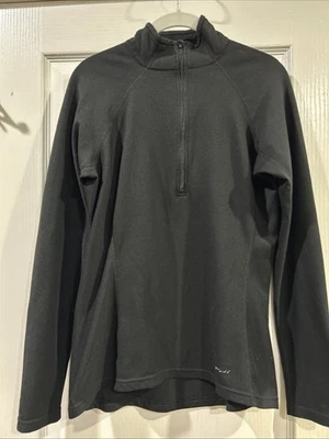 Pullover negro Patagonia para mujer talla grande Capilene capa base 1/4 cremallera Foto 1 de 4