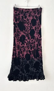 Jigsaw Skirt Women's Silk Blend Devore Ombre Lined Elastic Burn Out VTG Midi 14 - Picture 1 of 11