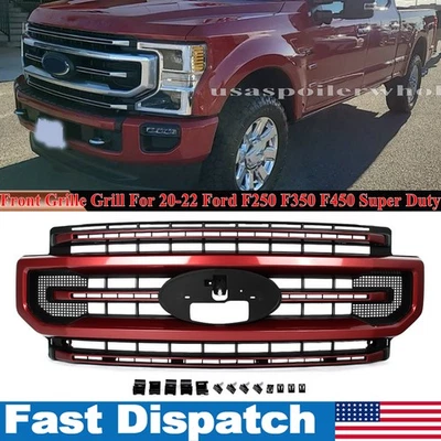 For Ford F250 F350 Super Duty 20-22 Front Bumper Grille Grill Rapid Red Platinum - Изображение 1 из 4
