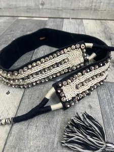 Free People Waters Edge Wrap Belt One Size Sequin Embellished Beaded Boho Tie - Picture 1 of 13