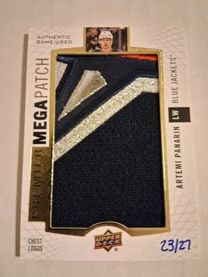 2017-18 UD Premier Artemi Panarin Mega Patch /27 Chest Logo Relic Blue Jackets  - Image 1 of 4