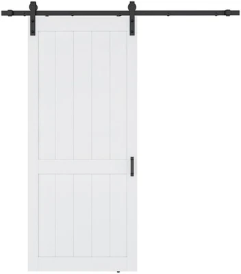 Puerta de granero barra media Anzzi ID-AZBD05 36" X 84" - blanca Foto 1 de 4