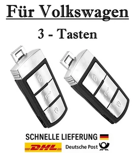 2x Ersatz Autoschlüssel Gehäuse für VW Passat 3-Tasten PKW Fernbedienung - KS47 - Picture 1 of 9