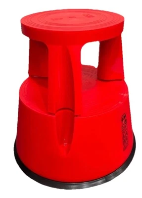 Runder plastikhocker mit Rädern rot Elefantenfuss Stepstone - Bild 1 von 4