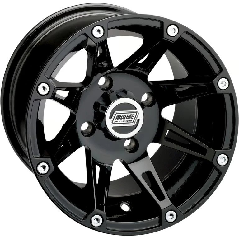 Moose 387X Wheel - 12x8 - 4+4 Offset - 4/156 - Black ATV/UTV Snowmobile - Image 1 of 4