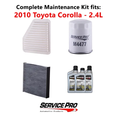 2010 Toyota Corolla 2.4L Complete Air, Oil & Cabin Filter Kit (5W-20) Foto 1 de 4